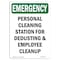 Signmission Safety Sign, OSHA EMERGENCY, 14" Height, Rigid Plastic, Personal Cleaning Station For, Portrait OS-EM-P-1014-V-10520 - alternate 1
